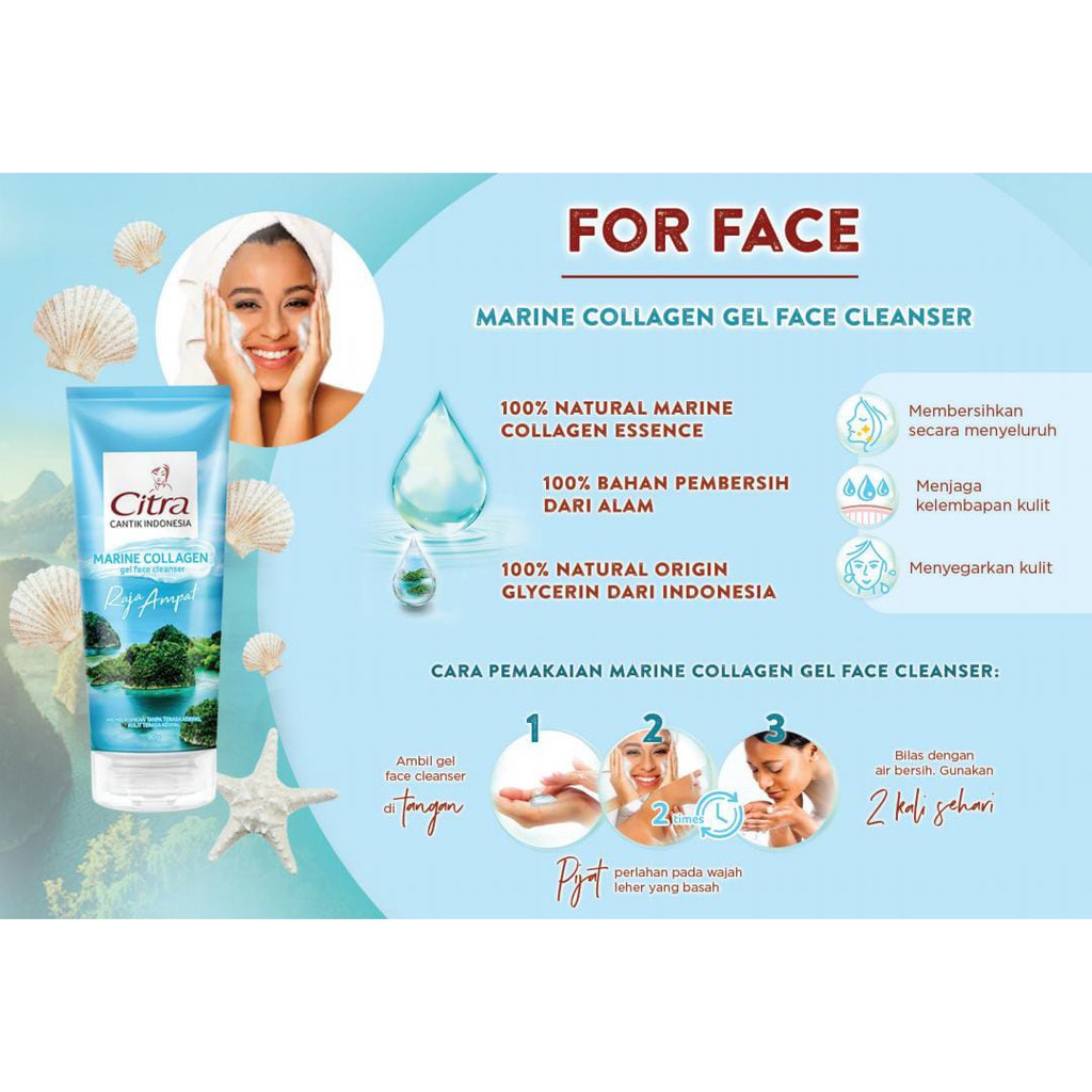 Citra Marine Collagen Gel Face Cleanser Raja Ampat Sabun Pembersih Wajah