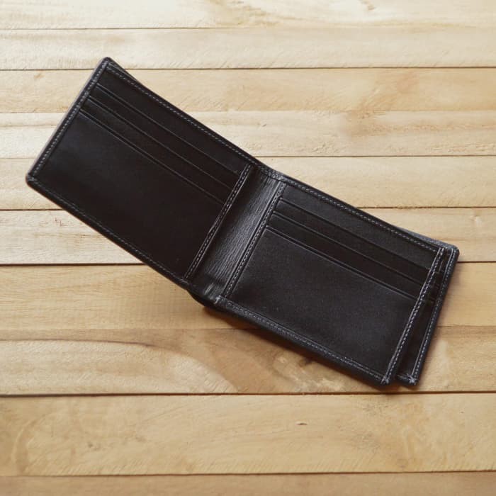 dompet pria kulit asli unik model tiga dimensi warna hitam PHWL066