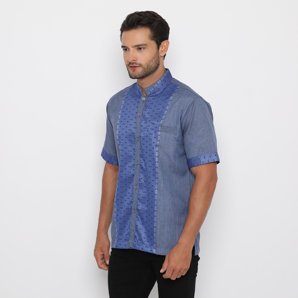 LATAHZAN BAJU KOKO FIYAADH IMPORT LENGAN PENDEK BIRU MUDA