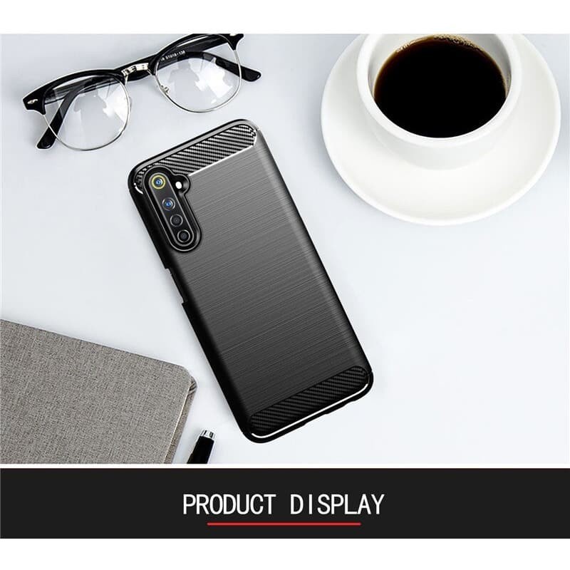 Realme C21 C21Y Silicon Carbon Slim Fit Soft Case Premium Carbon -D2