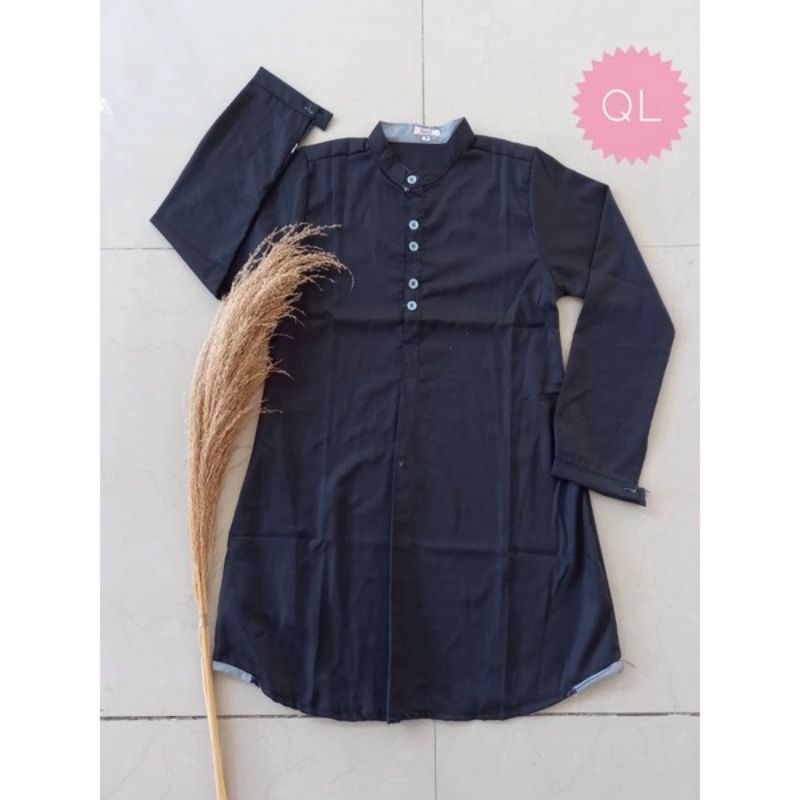 Baju/Blouse/Tunik/atasan polos hitam santri putri/baju hitam polos/atasan wanita hitam