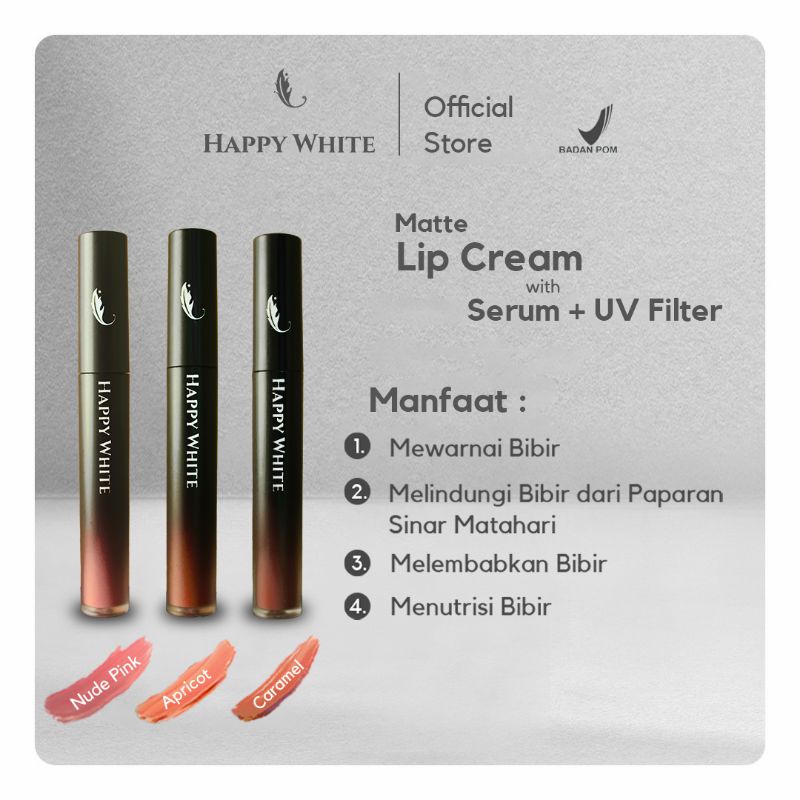 Happy white Matte Lipcream Serum + UV filter