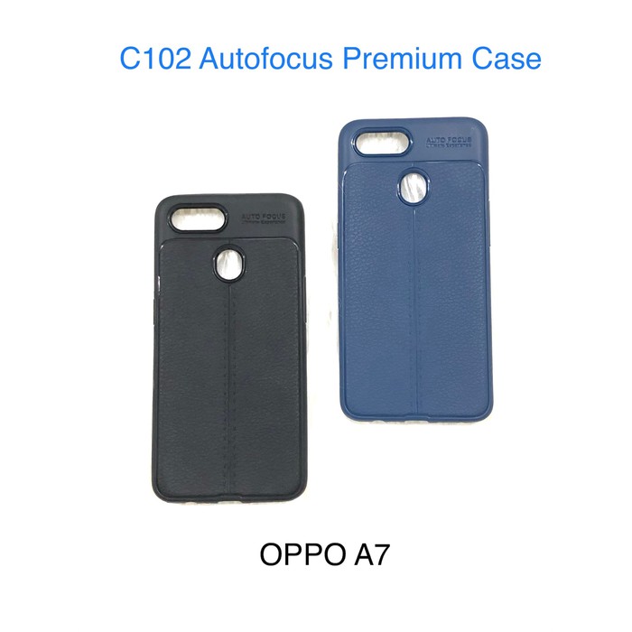 C102 OPPO A7 Auto Focus Case Premium TPU leather Silicon