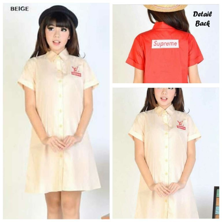 2572 Dress Kemeja LV-Supreme Beige