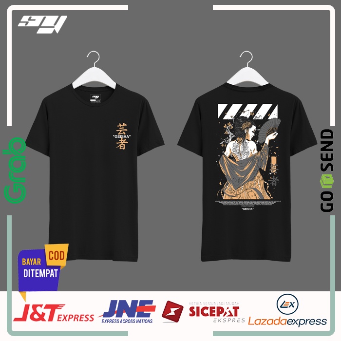 Kaos Distro Pria T-Shirt Pria Baju Pria Atasan Pria Style Japan / Jepang Geisha 021