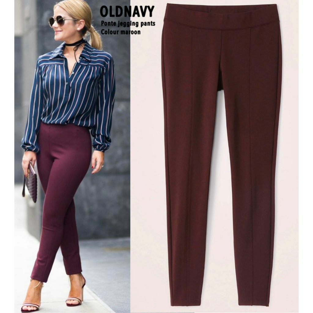 LA-A1  Celana jegging Oldnavy ponte jegging pants Maroon