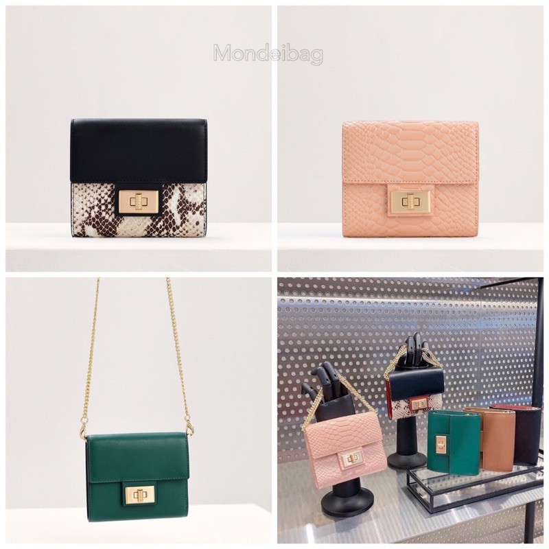 ORIGINAL  Pedro leather short wallet on chain / dompet pdro kecil selempang