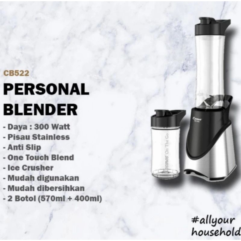 COSMOS MINI BLENDER PORTABLE PERSONAL HAND BLENDER COSMOS ON THE GO CB522