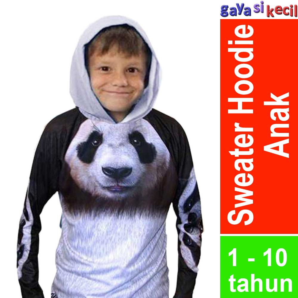Jaket Hoodie Anak Laki-laki Panda lucu keren