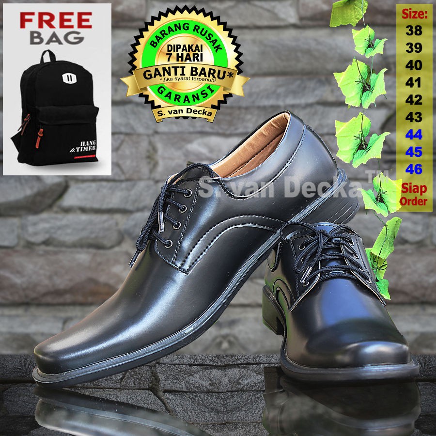 Sepatu Pantofel Hitam Pria S. van Decka R-MUT21