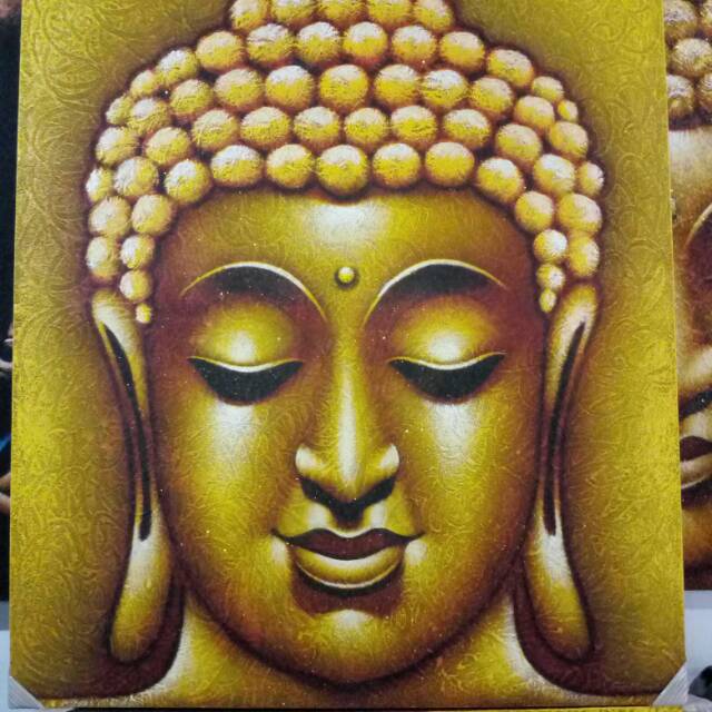 Lukisan Buddha 100x120 Lukisan Wajah Buddha Sakyamuni Sidharta Gautama