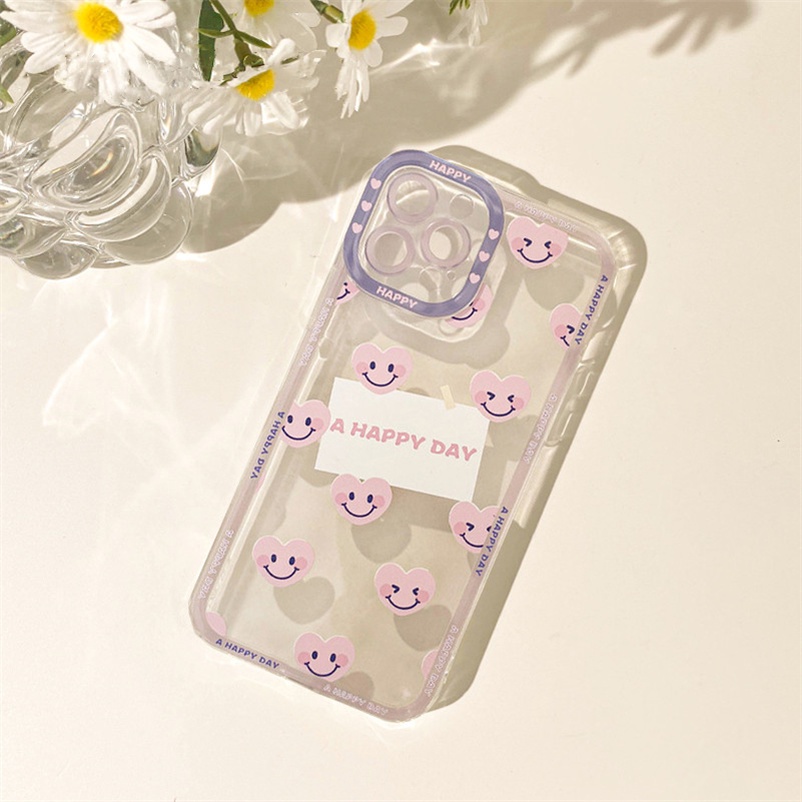 Case Bahan Silikon Desain Wajah Tersenyum Hati Untuk Vivo V23 V23e V21 V21e V20 T1 Pro Y21 Y33s Y33T Y21T Y76 Y55 Y15A Y01 Y20 Y20i Y20 Y15s Y12 Y50S Y1s Y20i Y12s Y15s Y50S Y12s Y20i