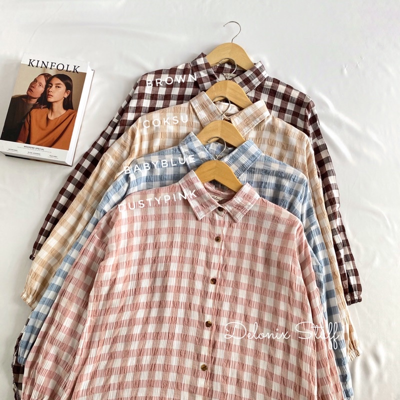 Gingham oversize tunik