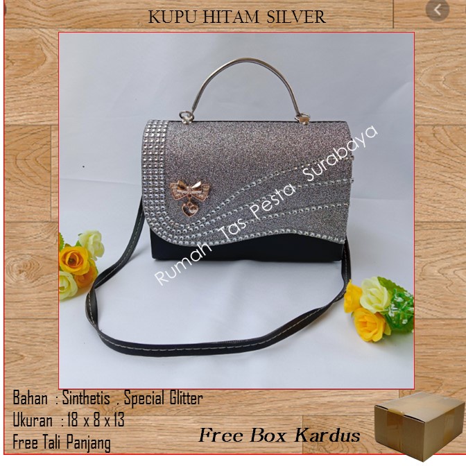 Tas Souvenir,Tas Home Made ,Tas Pesta,KUPU HITAM SILVER