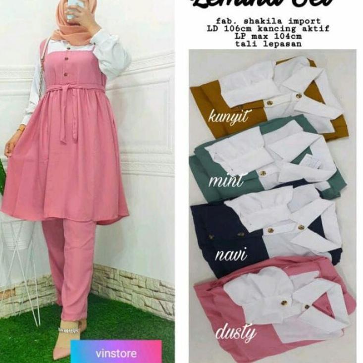 ⭐diskon⭐nih⭐ SETELAN TUNIK LEMINA TERBARU/ONE SET SETELAN WANITA TERBARU 2021 SETELAN SYAKILA⭐makasi