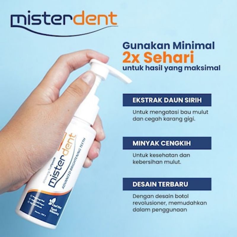 misterdent pasta gigi ekstrak daun sirih misterdent advanced brightening atasi gigi kuning secara in