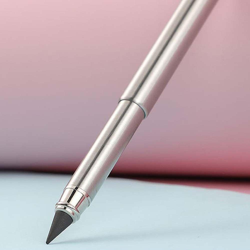 Pensil Eternal Retractable Bahan Metal Tanpa Tinta Untuk Stationery Anak Sekolah / Kantor