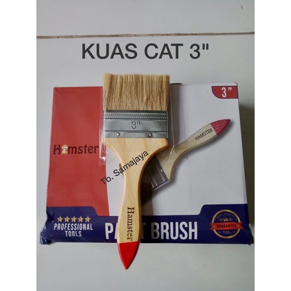 Kuas cat putih 3" . Kuas tangan kuas tembok 3" bulu putih.