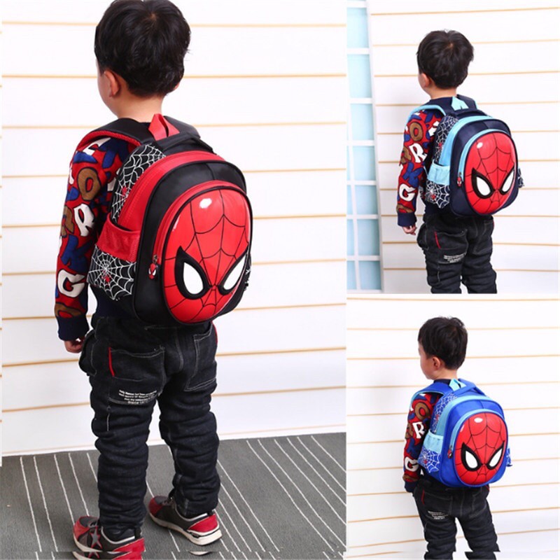 Tas Ransel Anak 3D Tas Sekolah Anak Karakter Spiderman Marvel Original Import