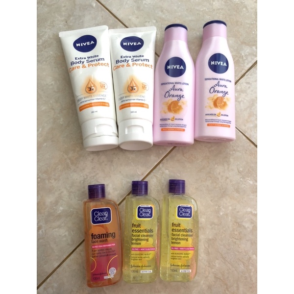NIVEA BODY SERUM DAN CLEAN AND CLEAR FACIAL WASH
