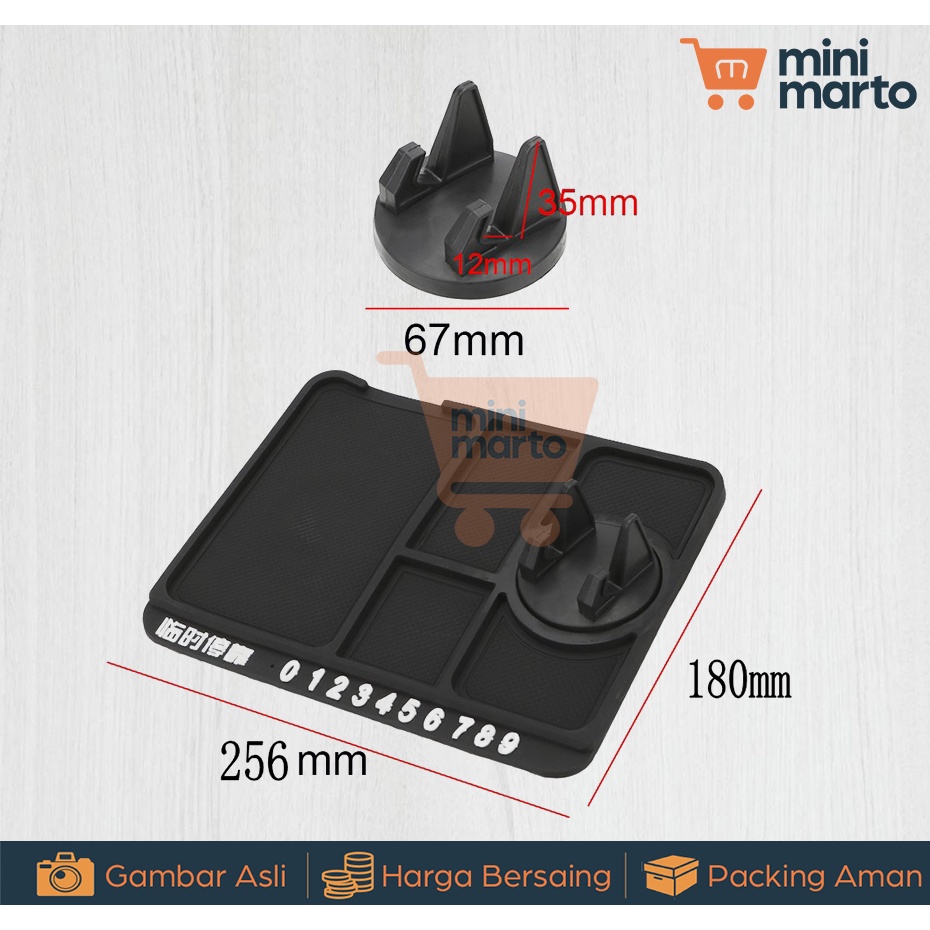 3 In 1 Alas Dashboard Mobil Anti Slip Holder Hp Di Mobil Holder Dashboard Universal Mat Alas Dashboard - Minimarto