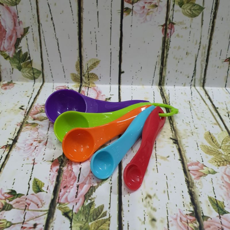 small plastic measuring spoon set 5pcs / sendok takar plastik