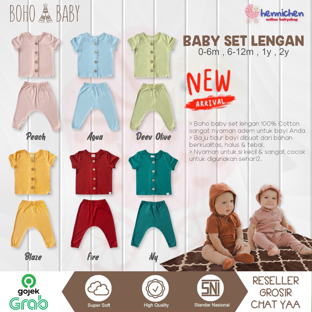 Bohopanna Baby Set Lengan MOTIF NEW 100% Cotton Adem