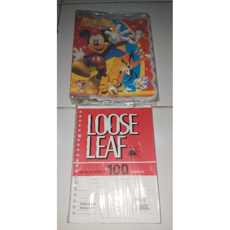 

Binder Mickey + Isi Kertas Mickey & Pembatas + Loose Leaf Joyko Isi 100pcs