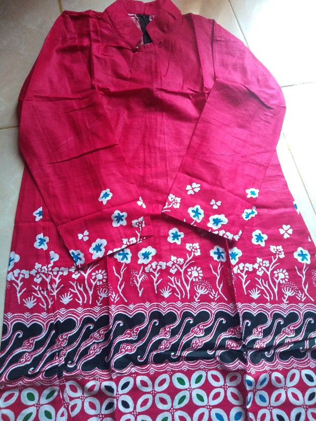 M-l-xl-xxl Batik Tunik Wanita Asj Sa Hrb026 Kenongo Pekalongan Sogan Tulis