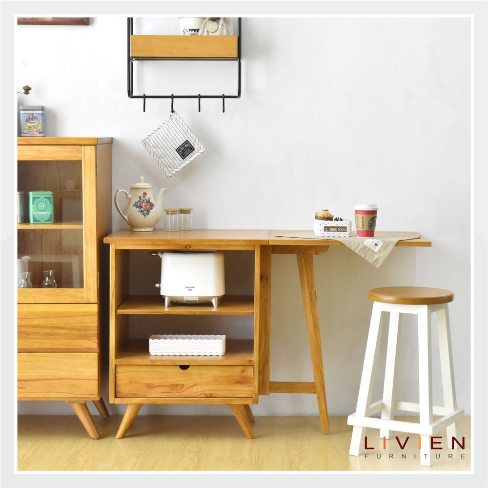 Meja Makan Lipat Maple Story - LIVIEN Furniture Berkualitas