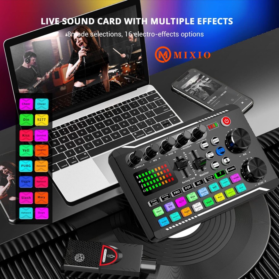 MIXIO R998 Live Soundcard /Audio Mixer for Streaming/Gaming/Recording