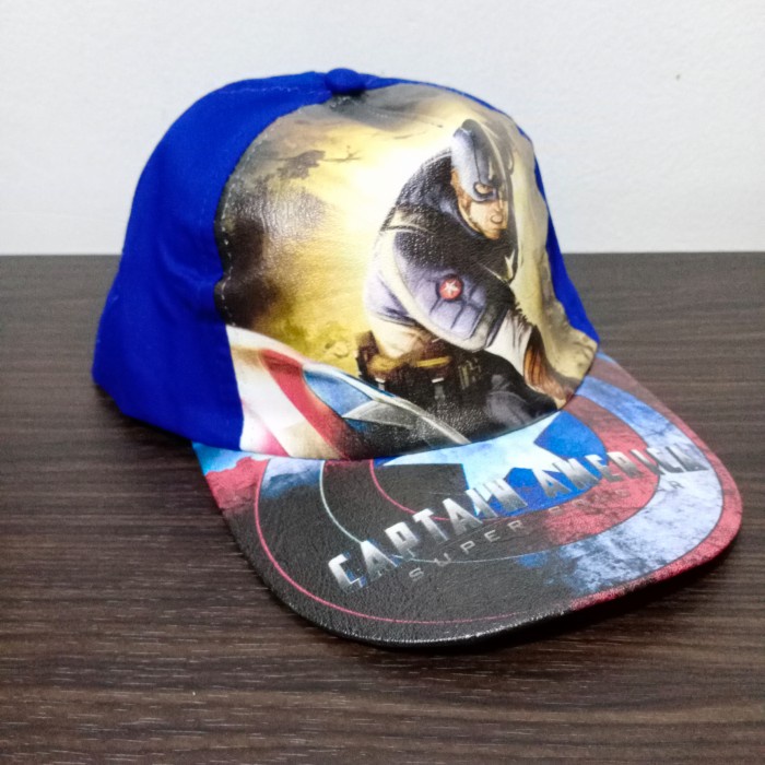 ahza terlaris Topi Anak Laki Karakter Tayo Spiderman Thomas Cars Transformer Cowok - Captain