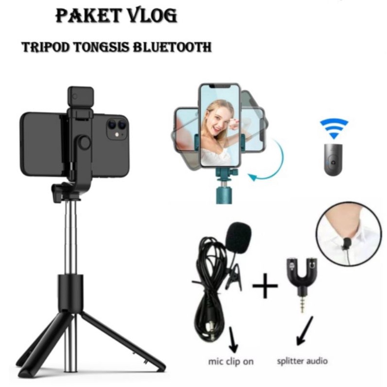 TRIPOD HP / TRIPOD HANDPHONE / TRIPOD TONGSIS BLUETOOTH / TONGSIS 3 IN 1 / TRIPOD VLOG / MIC VLOG YO