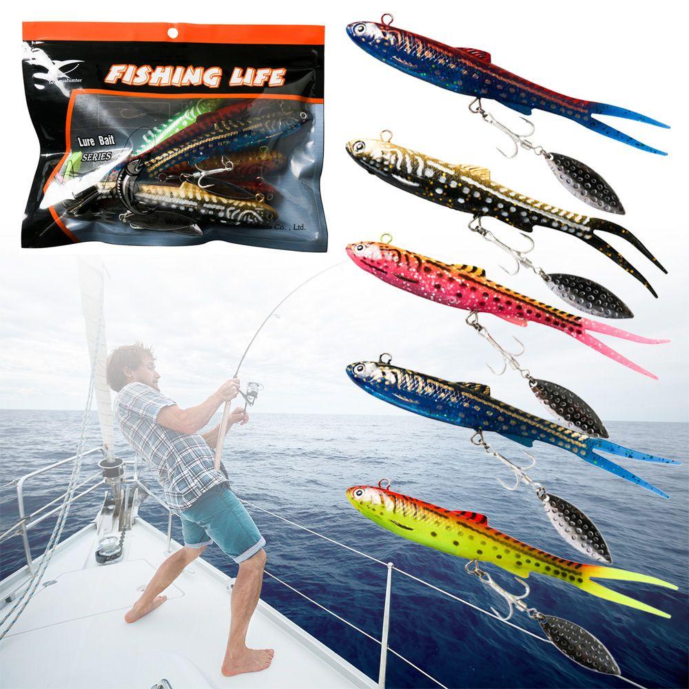 Preva Soft Lure Lembut Ikan Perlengkapan Luya Aksesoris Bercabang Ekor Memimpin Ikan Swimbait