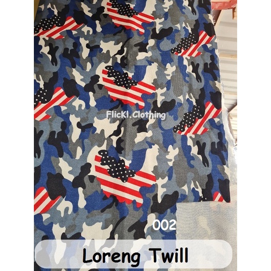 Bahan Kain Loreng Bendera England Loreng Twill Katun Kain Camo Loreng