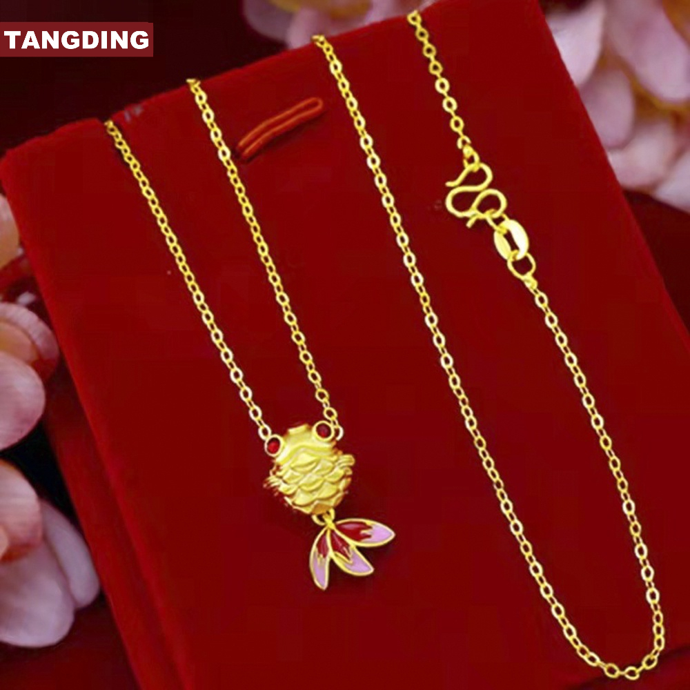 【COD Tangding】Kalung Rantai Dengan Liontin Ikan Mas Sha Jin Bo Untuk Wanita