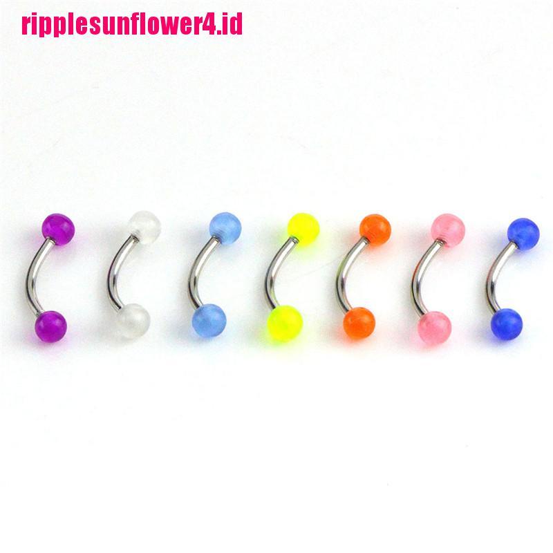 7pcs / Set Cincin Tindik Alis Bentuk Bola Barbel Glow In The Dark