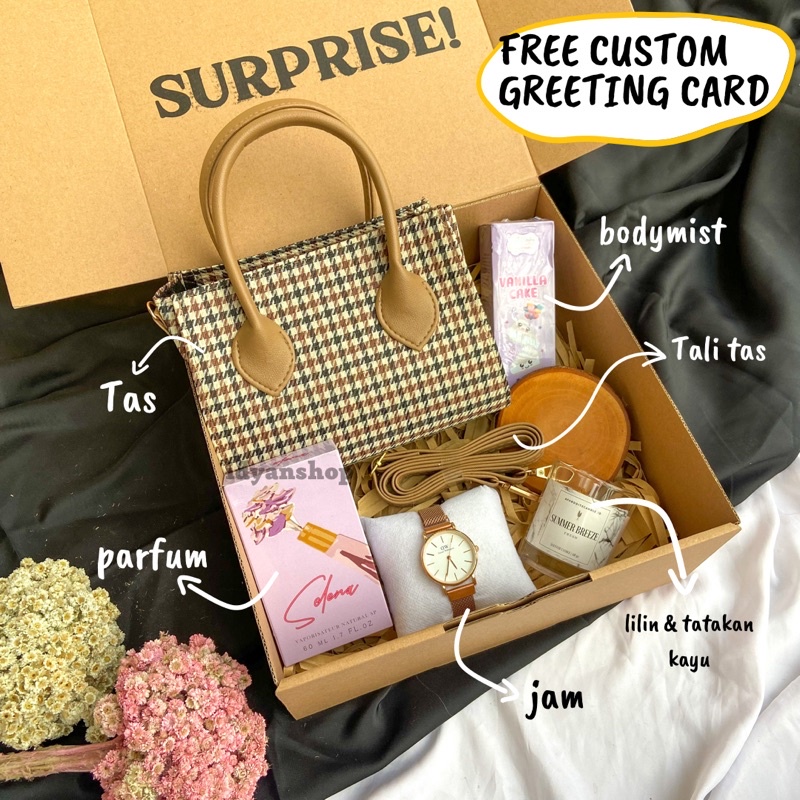 [IDYAN] TAS MOTIF KOTAK KADO CEWEK HAMPERS TAS SELEMPANG WANITA OUTFIT CEWEK KADO PACAR