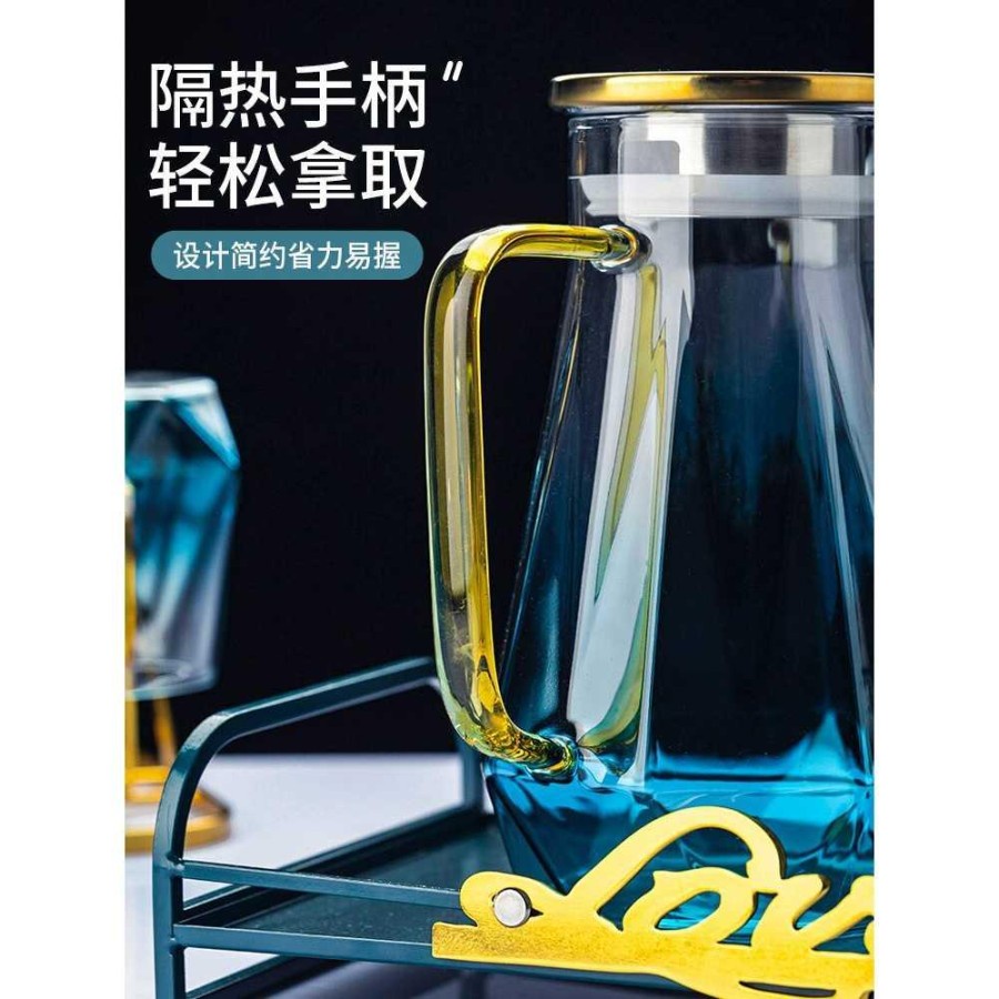 Teko Pitcher Teh Chinese Teapot Borosilicate Glass 1800ml - BRO-047 - Transparent