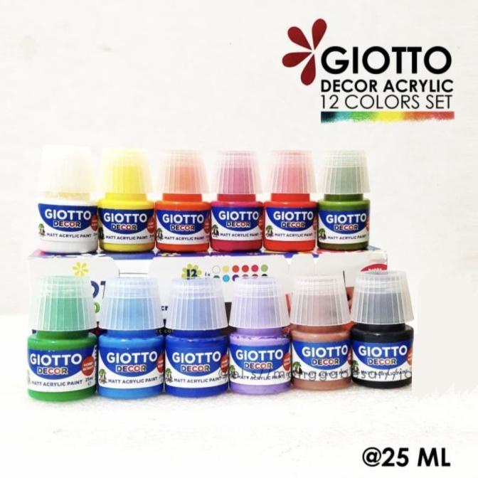 

Giotto decor acrylic set 12 warna - 25 ml cat acrylic