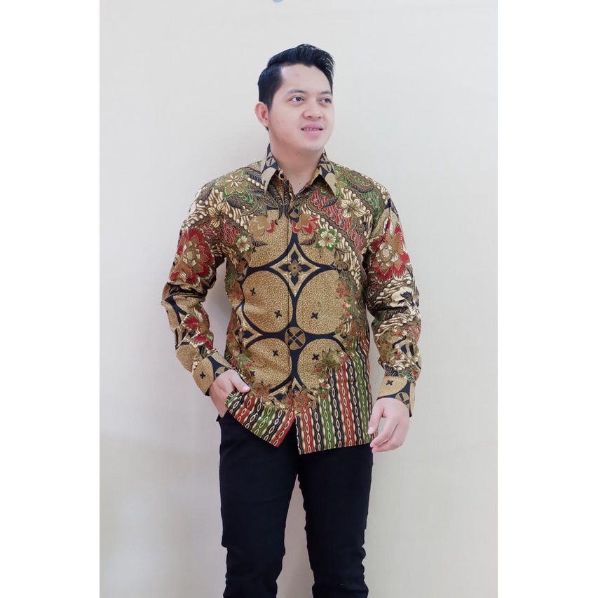 ADA ANAK baju batik pria lengan panjang modern  ORIGINAL BAJU PREMIUM KEKINIAN BATIK SOLO MURAH SOGAN