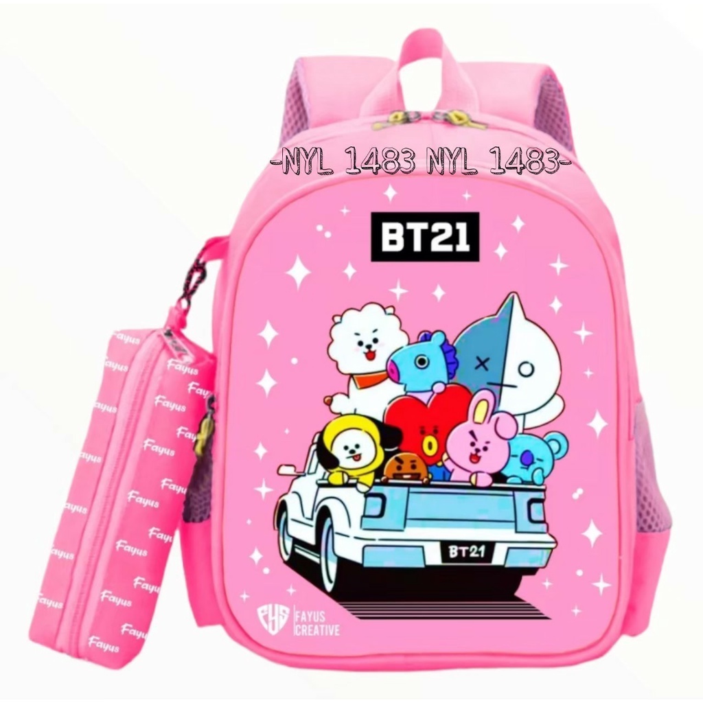 TS STORE-PROMO TERMURAH TAS RANSEL SEKOLAH PAUD ANAK PEREMPUAN GAMBAR BT21 AJAIB BAHAN KAIN SPONGE TAHA