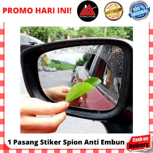 STIKER SPION OVAL Stiker Untuk Spion Mobil Berbentuk Oval Anti Air Embun Hujan Sepasang 150x100 mm