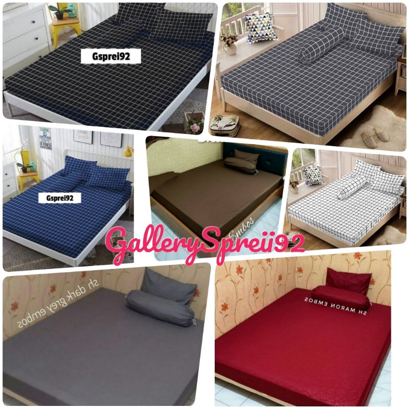 Sprei karet sudut 180x200x30  Satu set sarban dan sargul