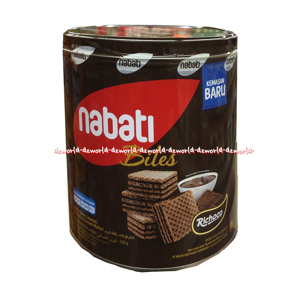 Richeese Nabati Bite 320gr Wafer Snack Coklat Keju Cemilan Richis Kaleng Chocolate Cheese