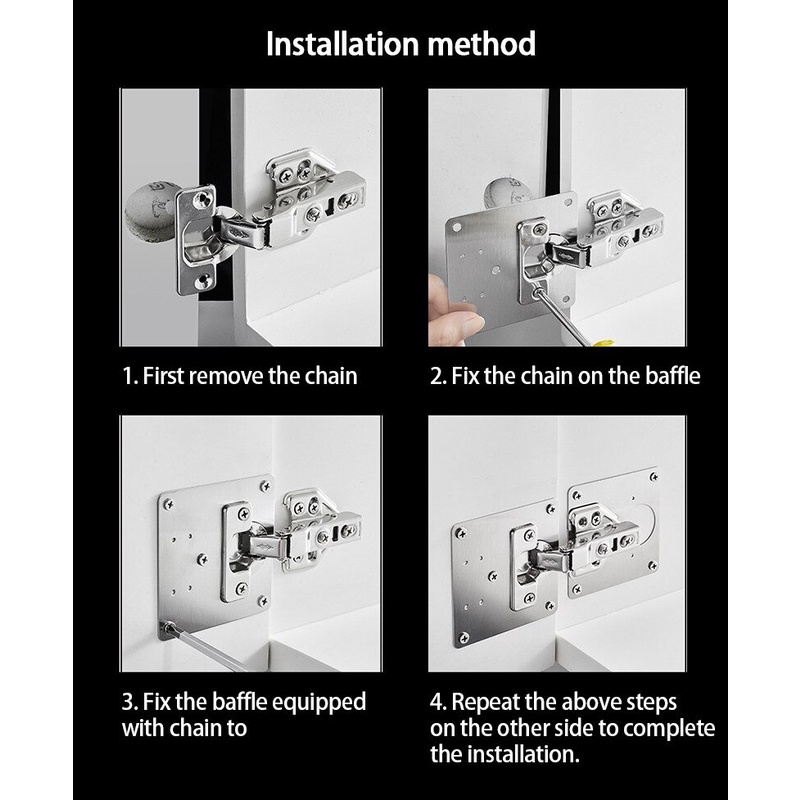 Plat Perbaikan Engsel Sendok Pintu Lemari Furniture Kabinet Stainless