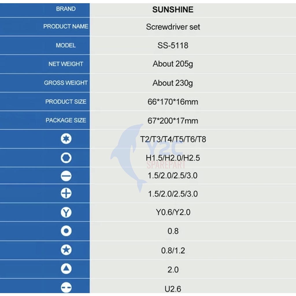 OBENG SET MAGNET 25 IN 1 SUNSHINE SS-5118 / ALAT SERVIS SERVICE HP LENGKAP TERLENGKAP TERMURAH