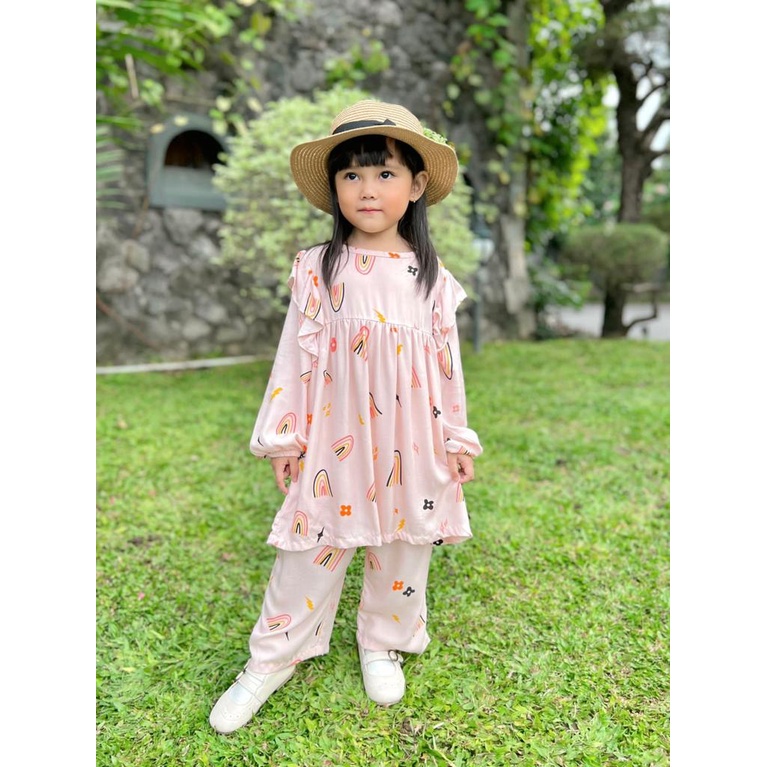 Setelan Rayon Anak Eliza Original Lucuna Baju Anak Perempuan Lengan Panjang Super Premuim Best Seller Terlaris Termurah