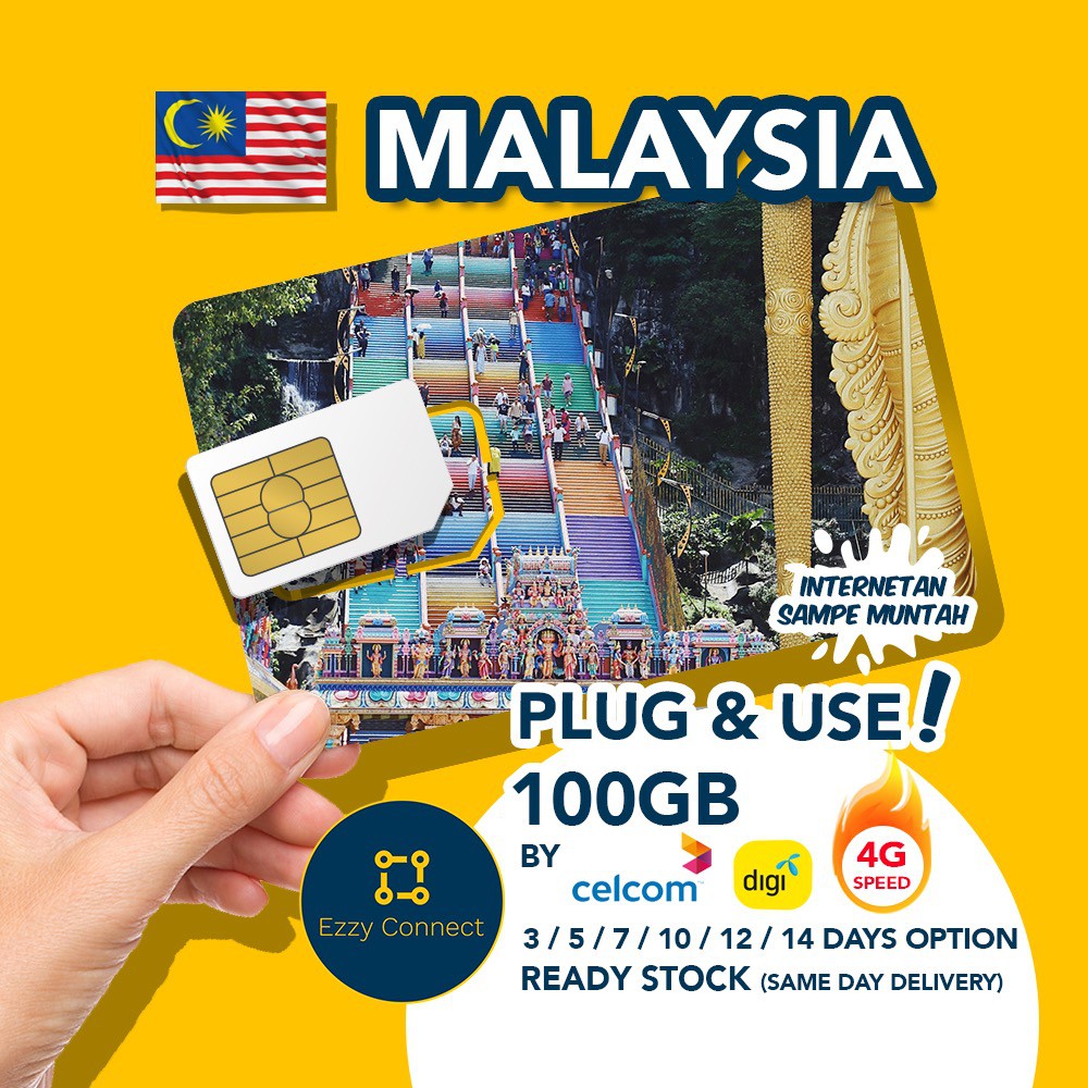 5/7/10/14/20 day 200GB 4G+ Malaysia simcard , CELCOM / DIGI NETWORK Malaysia sim card