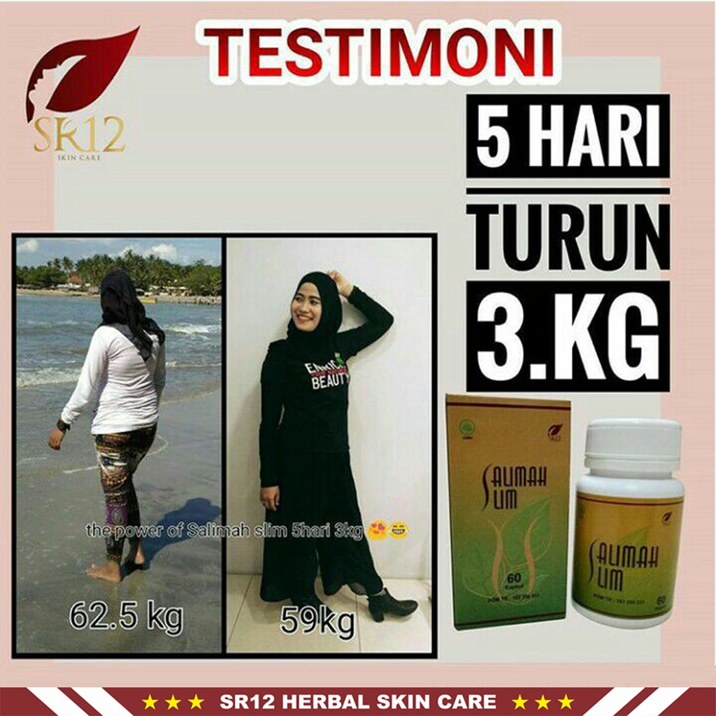 Salimah Slim SR12 Herbal | Obat Herbal Diet | Obat Herbal Pelangsing | Penurun Berat Badan SR12 | Paket Pelakor